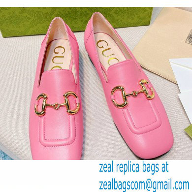 Gucci Loafers with Horsebit 700064 Leather Pink 2022 - Click Image to Close