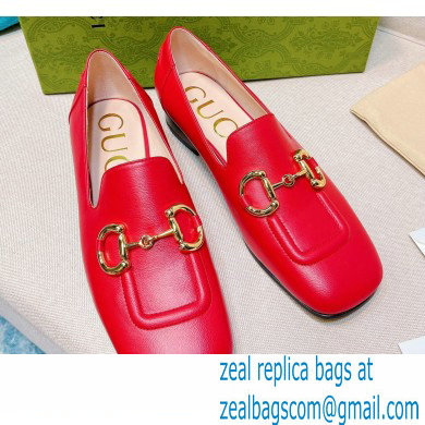 Gucci Loafers with Horsebit 700064 Leather Red 2022