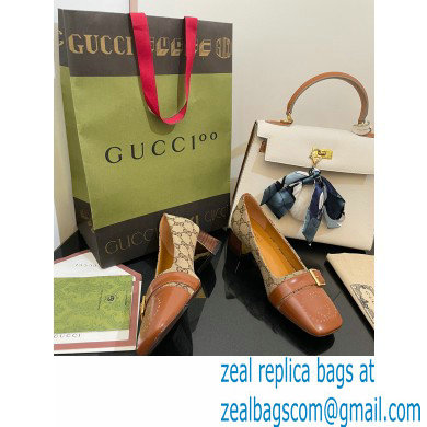 Gucci Pumps with Buckle GG Canvas Beige 2022 - Click Image to Close