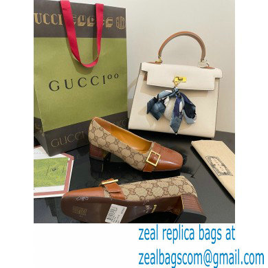 Gucci Pumps with Buckle GG Canvas Beige 2022