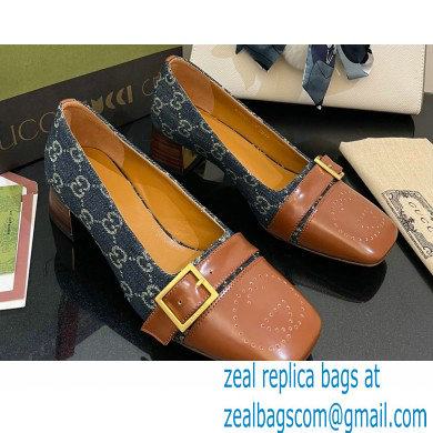 Gucci Pumps with Buckle GG Denim Blue 2022