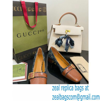 Gucci Pumps with Buckle GG Denim Blue 2022