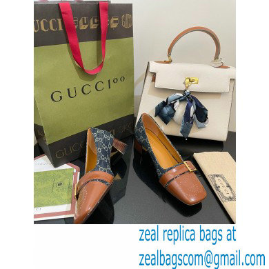 Gucci Pumps with Buckle GG Denim Blue 2022