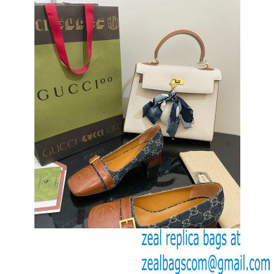 Gucci Pumps with Buckle GG Denim Blue 2022