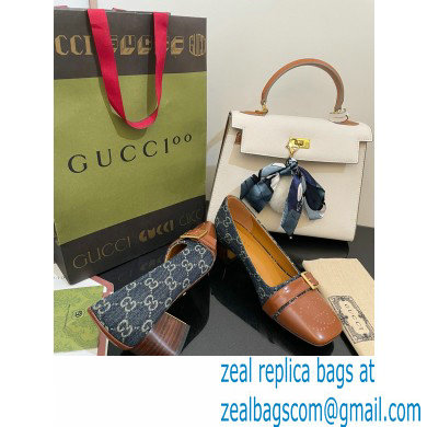 Gucci Pumps with Buckle GG Denim Blue 2022