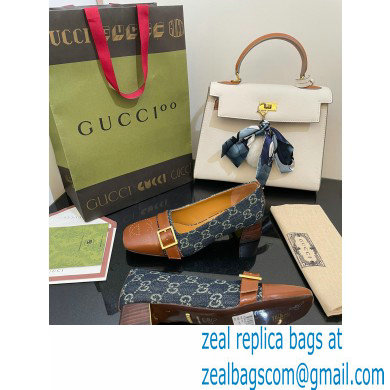 Gucci Pumps with Buckle GG Denim Blue 2022