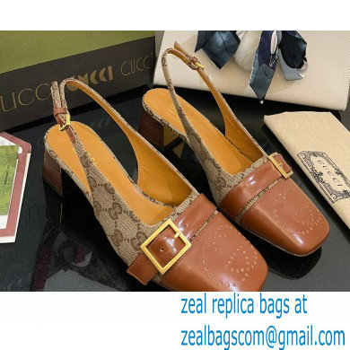 Gucci Slingbacks with Buckle GG Canvas Beige 2022