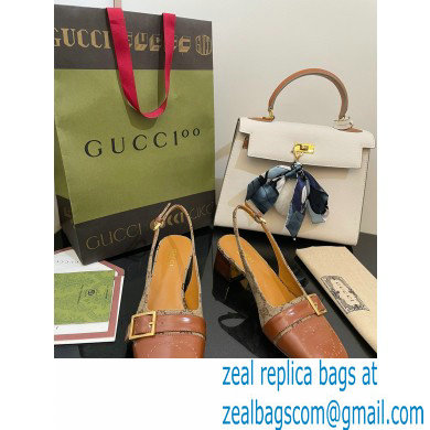 Gucci Slingbacks with Buckle GG Canvas Beige 2022