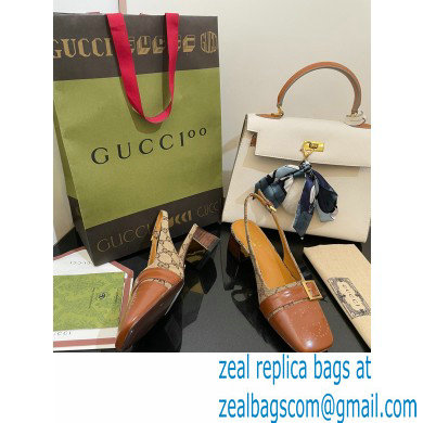 Gucci Slingbacks with Buckle GG Canvas Beige 2022