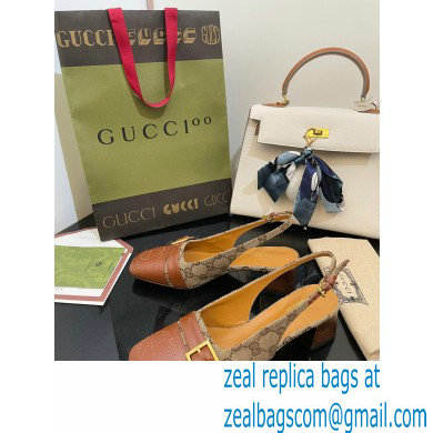 Gucci Slingbacks with Buckle GG Canvas Beige 2022