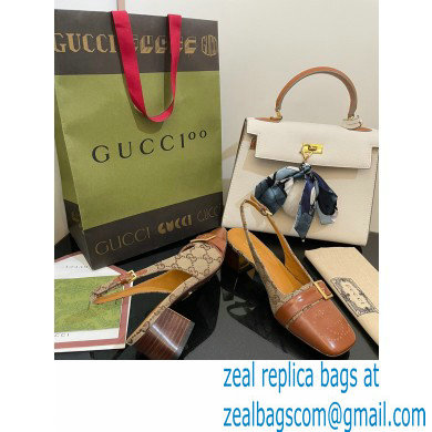 Gucci Slingbacks with Buckle GG Canvas Beige 2022