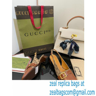 Gucci Slingbacks with Buckle GG Canvas Beige 2022