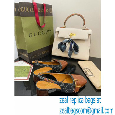 Gucci Slingbacks with Buckle GG Denim Blue 2022