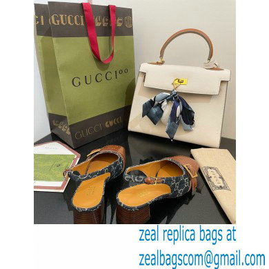 Gucci Slingbacks with Buckle GG Denim Blue 2022 - Click Image to Close