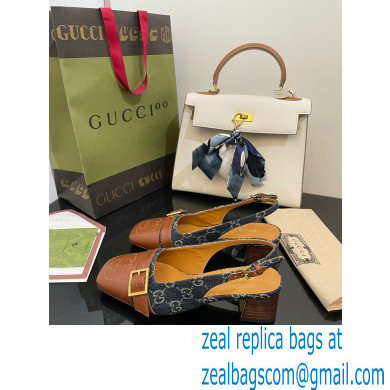 Gucci Slingbacks with Buckle GG Denim Blue 2022