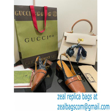 Gucci Slingbacks with Buckle GG Denim Blue 2022 - Click Image to Close