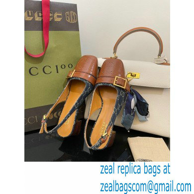 Gucci Slingbacks with Buckle GG Denim Blue 2022