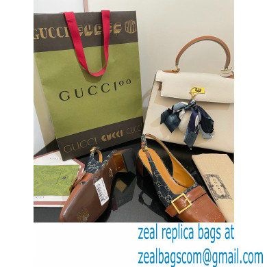 Gucci Slingbacks with Buckle GG Denim Blue 2022