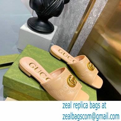 Gucci Women's GG matelasse slide sandal beige 2022 - Click Image to Close