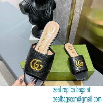 Gucci Women's GG matelasse slide sandal black 2022 - Click Image to Close