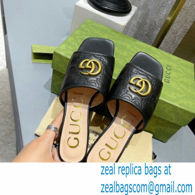 Gucci Women's GG matelasse slide sandal black 2022 - Click Image to Close