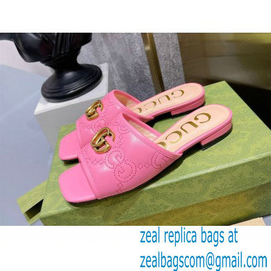 Gucci Women's GG matelasse slide sandal pink 2022