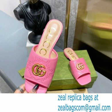 Gucci Women's GG matelasse slide sandal pink 2022 - Click Image to Close