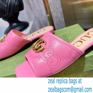 Gucci Women's GG matelasse slide sandal pink 2022 - Click Image to Close