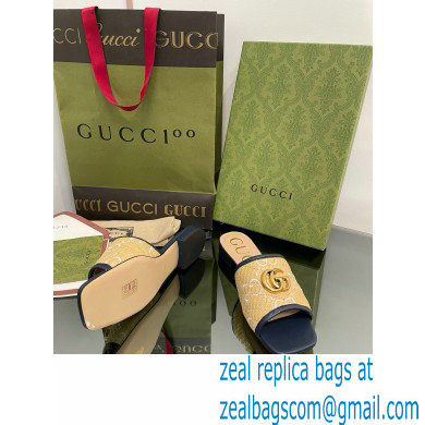 Gucci Women's GG raffia effect slide black 2022