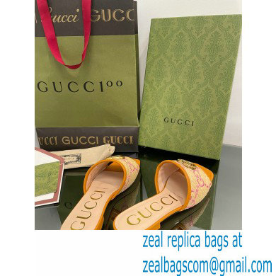 Gucci Women's GG raffia effect slide orange 2022 - Click Image to Close