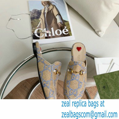 Gucci beige and BLUE Women's GG Princetown slipper 475094 2022