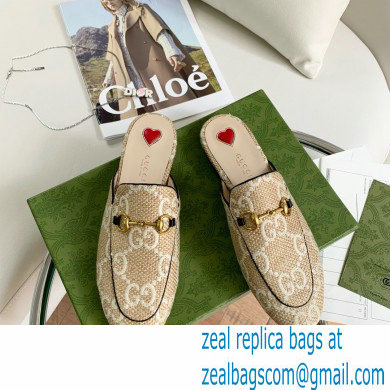 Gucci beige and white Women's GG Princetown slipper 475094 2022 - Click Image to Close