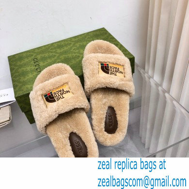 Gucci x The North Face shearling slides Beige 2022