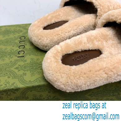 Gucci x The North Face shearling slides Beige 2022