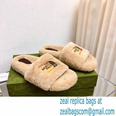 Gucci x The North Face shearling slides Beige 2022