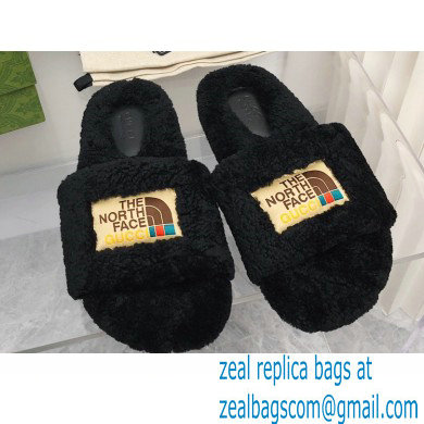 Gucci x The North Face shearling slides Black 2022