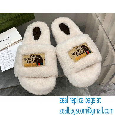 Gucci x The North Face shearling slides White 2022