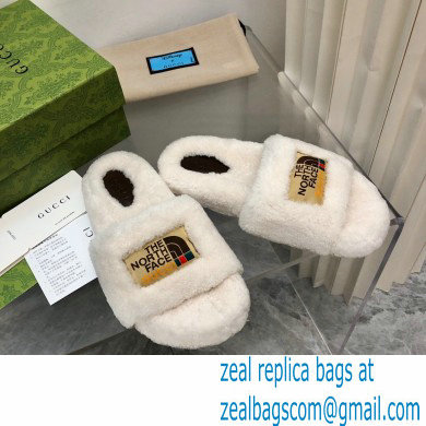 Gucci x The North Face shearling slides White 2022