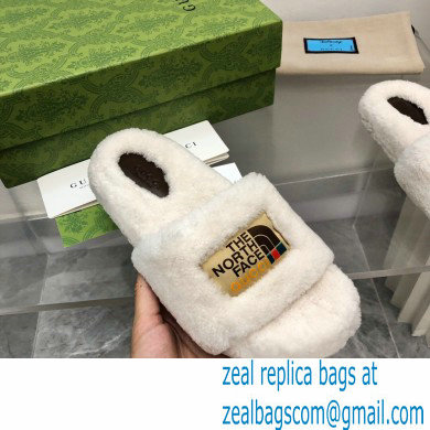 Gucci x The North Face shearling slides White 2022