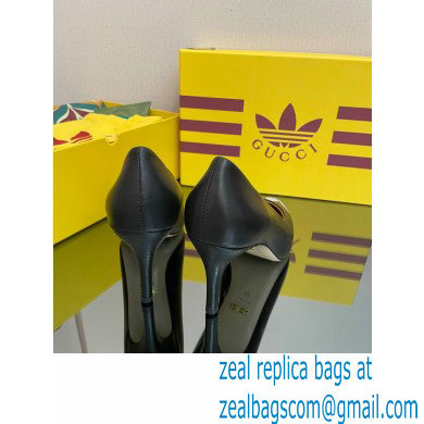 Gucci x adidas Heel 7.5cm women's Trefoil Pumps Leather Black 2022 - Click Image to Close
