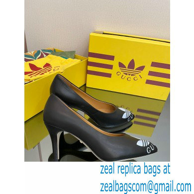 Gucci x adidas Heel 7.5cm women's Trefoil Pumps Leather Black 2022