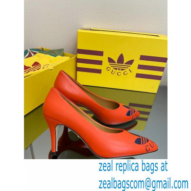 Gucci x adidas Heel 7.5cm women's Trefoil Pumps Leather Red 2022