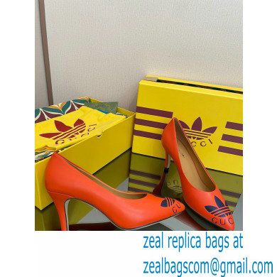 Gucci x adidas Heel 7.5cm women's Trefoil Pumps Leather Red 2022