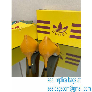 Gucci x adidas Heel 7.5cm women's Trefoil Pumps Leather Yellow 2022 - Click Image to Close