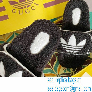 Gucci x adidas shearling platform sandals Black 2022 - Click Image to Close