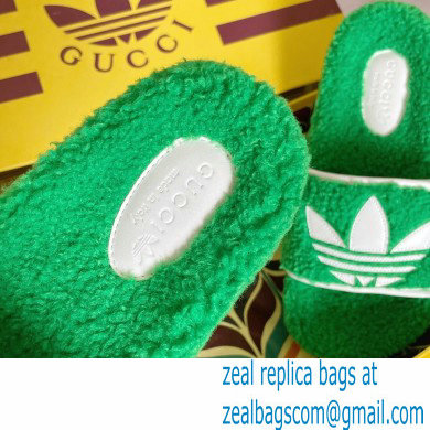 Gucci x adidas shearling platform sandals Green 2022 - Click Image to Close