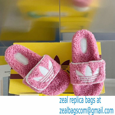 Gucci x adidas shearling platform sandals Pink 2022 - Click Image to Close