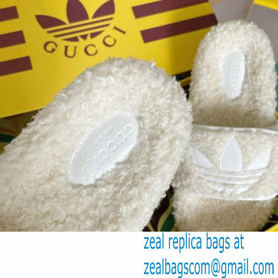 Gucci x adidas shearling platform sandals White 2022