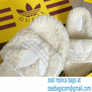 Gucci x adidas shearling platform sandals White 2022