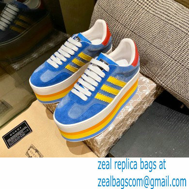 Gucci x adidas women's GG Gazelle sneakers 707873 Blue 2022 - Click Image to Close